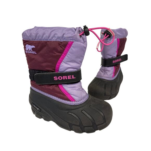 Sorel Flurry Children’s Purple Snow Boots size 12 youth winter insulated - Picture 1 of 6